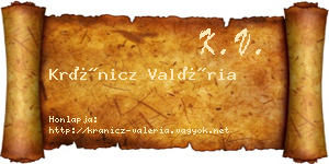 Kránicz Valéria névjegykártya
