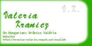 valeria kranicz business card