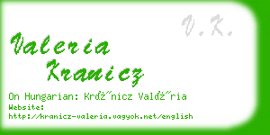 valeria kranicz business card